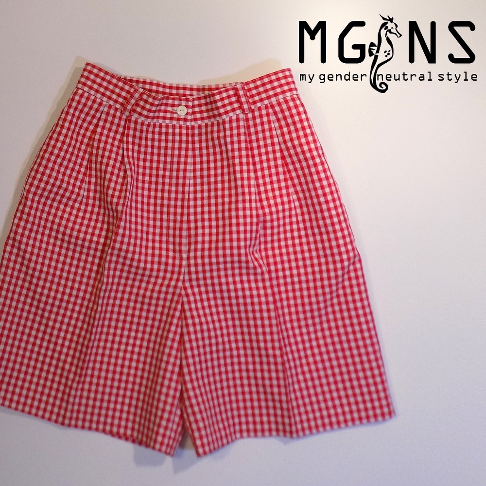 Requirements Gingham Pleated Shorts